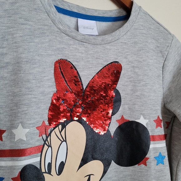 Disney | Minnie Mouse Logo Reversible Sequinned Sweatshirt L - Picture 5 of 7